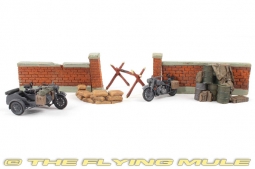 Display Model, German Army, Motorcyle Road Block 7-Piece Set